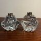 Pair of JB France crystal candlesticks