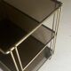 Hi-fi or TV cabinet in wired metal & smoked glass in the Sauze style, 1970