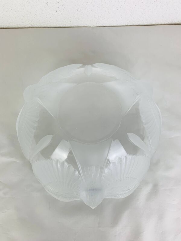 Saladier cristal aux oiseaux style art déco JG Durand