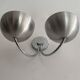 Pair of vintage double wall lights, brushed aluminum and chrome, France 1970