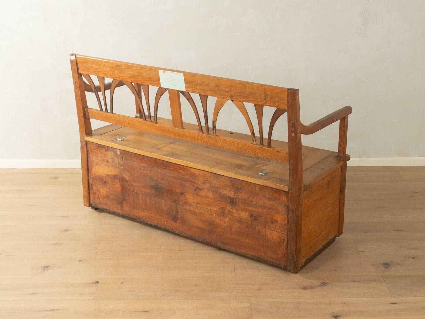 Biedermeier chest bench from the 1900s, pine wood