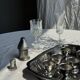 Silver metal serving dish oval rectangular high edges 30.5 x 21