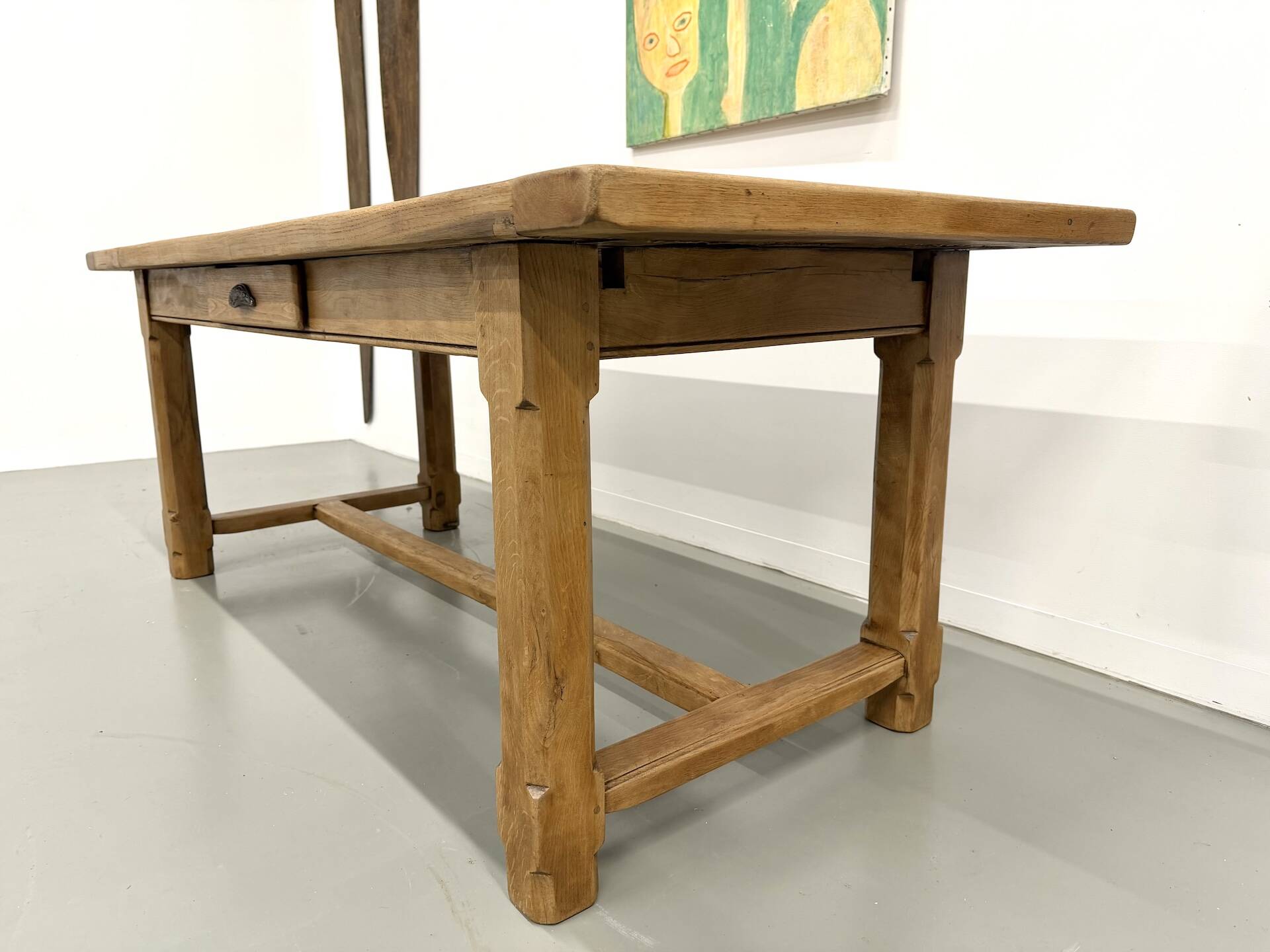 Extendable oak table, 1950s