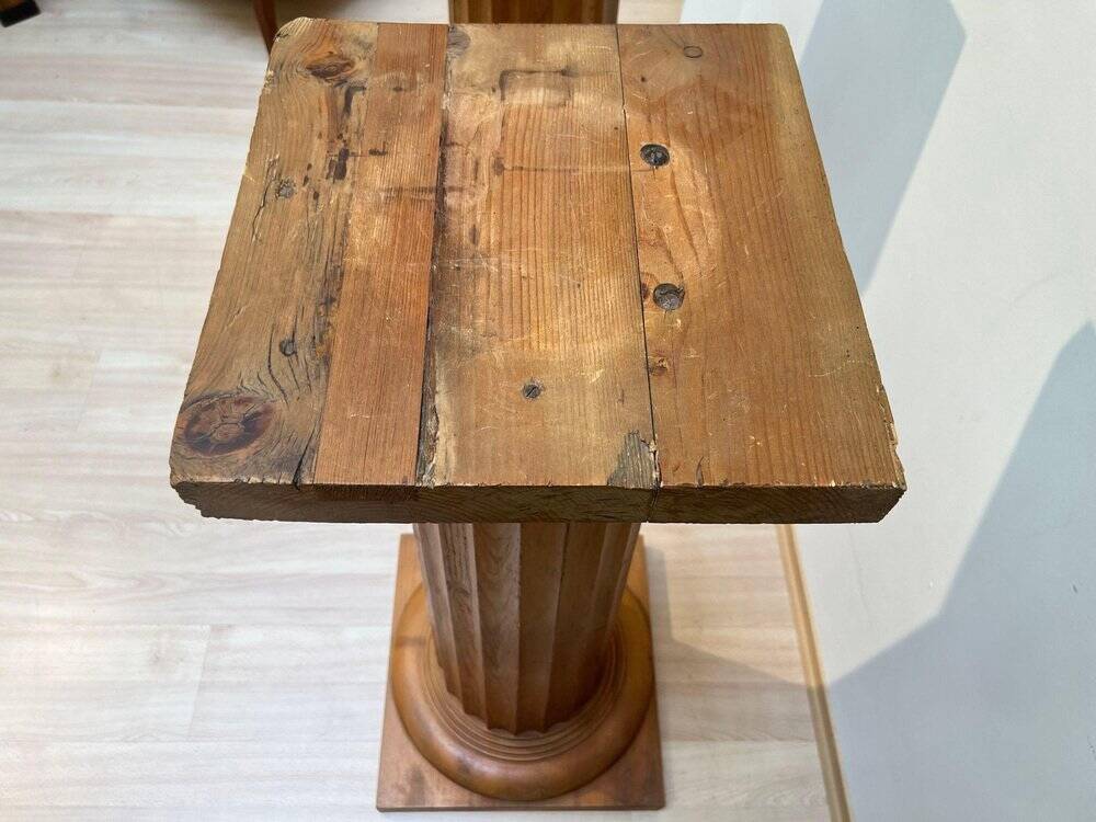 Large French Neoclassical Columns in Pine Wood, 1910, Set of 2