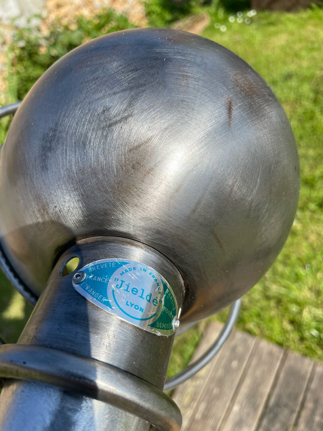 Vintage Jielde lamp on base.