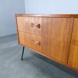 Mid-Century Danish Sideboard with Teak Veneer and Hairpin Legs, 1960