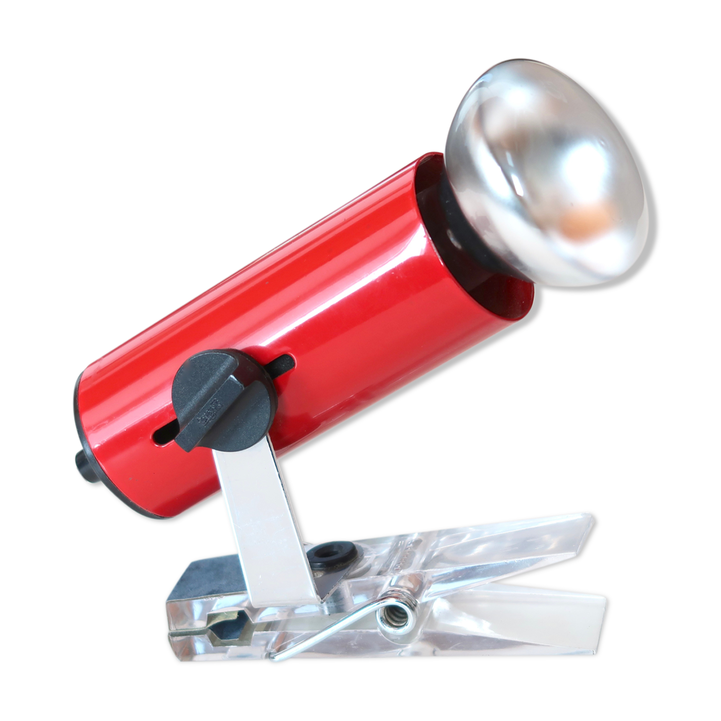 Targetti Sankey red clip-on spotlight, 1970s
