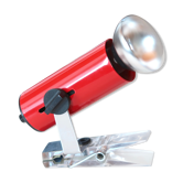 Targetti Sankey red clip-on spotlight, 1970s