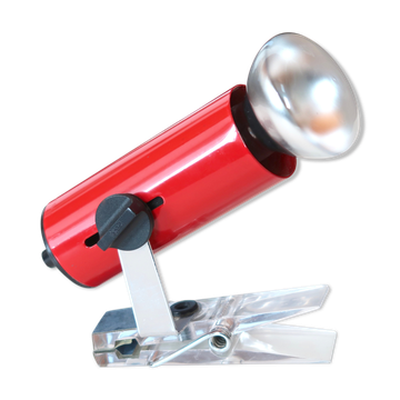Targetti Sankey red clamp spotlight, 1970s
