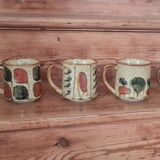 Glazed stoneware mugs from the 60s