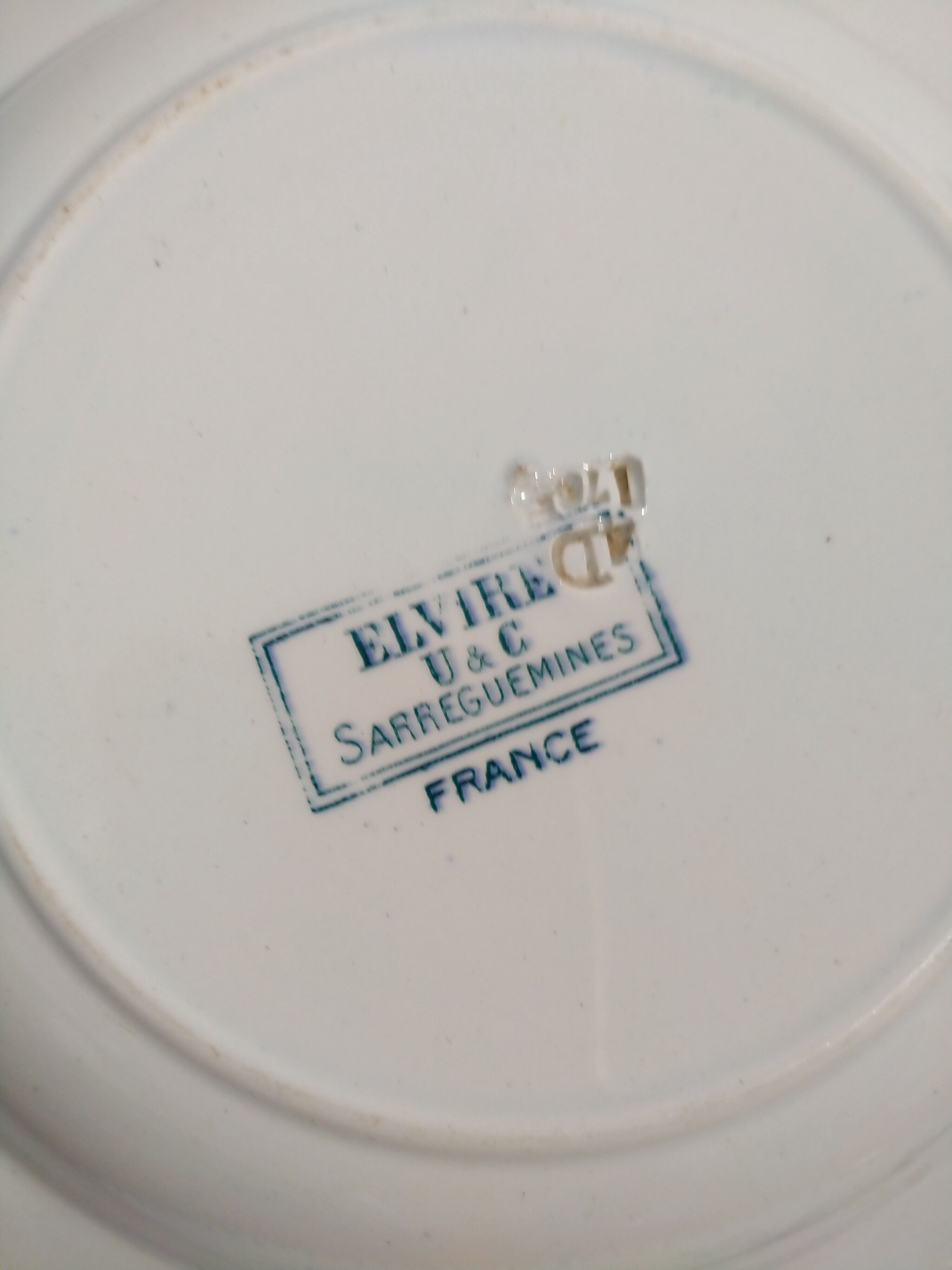 Hollow plate Sarreguemines UC model Elvire