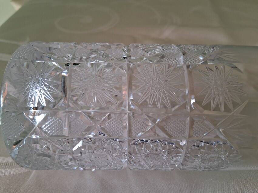 6 large Bohemian crystal whisky/cocktail glasses