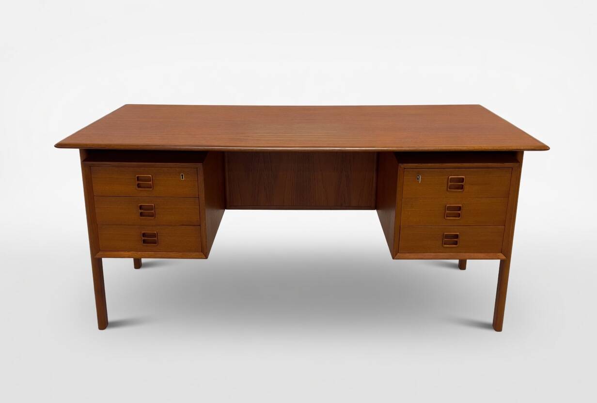 Danish Teak Executive Desk By Arne Vodder For Brouer, 1960s.
