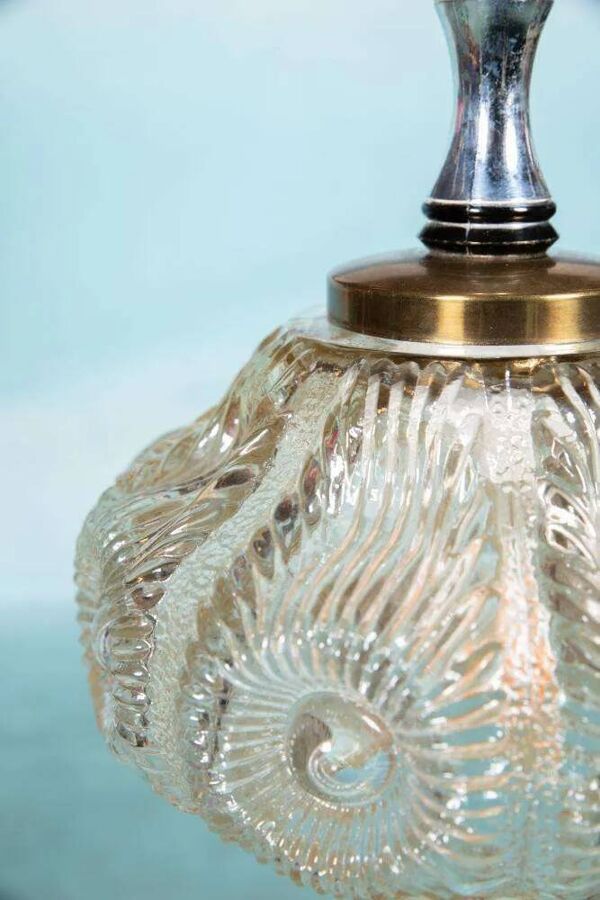 Vintage design suspension suédoise en verre des années 60, verre travaillé
