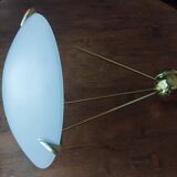 Suspension en verre et laiton design vintage