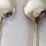 Dessert spoons, silver teaspoons