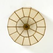 Beautiful round Mid-Century Modern ceiling or wall lamp made of Capiz