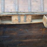 Old Vintage Indian Box on Wooden Wheels Early 20th S