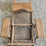 Old rattan chaise longue 20th century