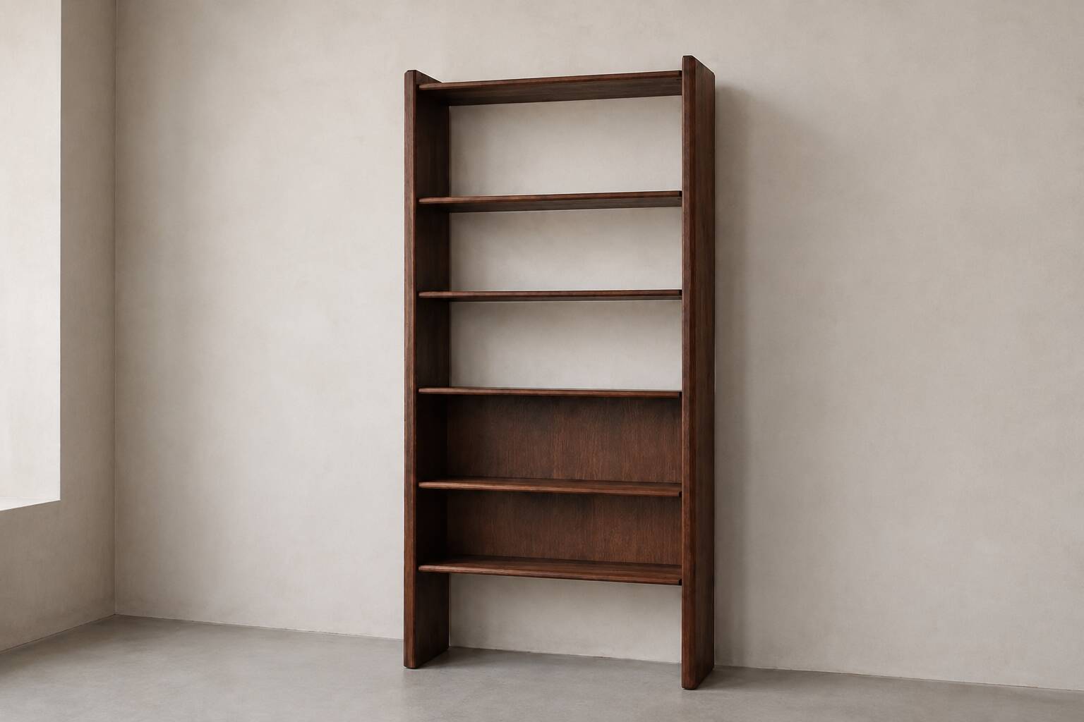 Modernist solid elm shelf by Pierre Chapo, produced by the Seltz factory in the 1950s.