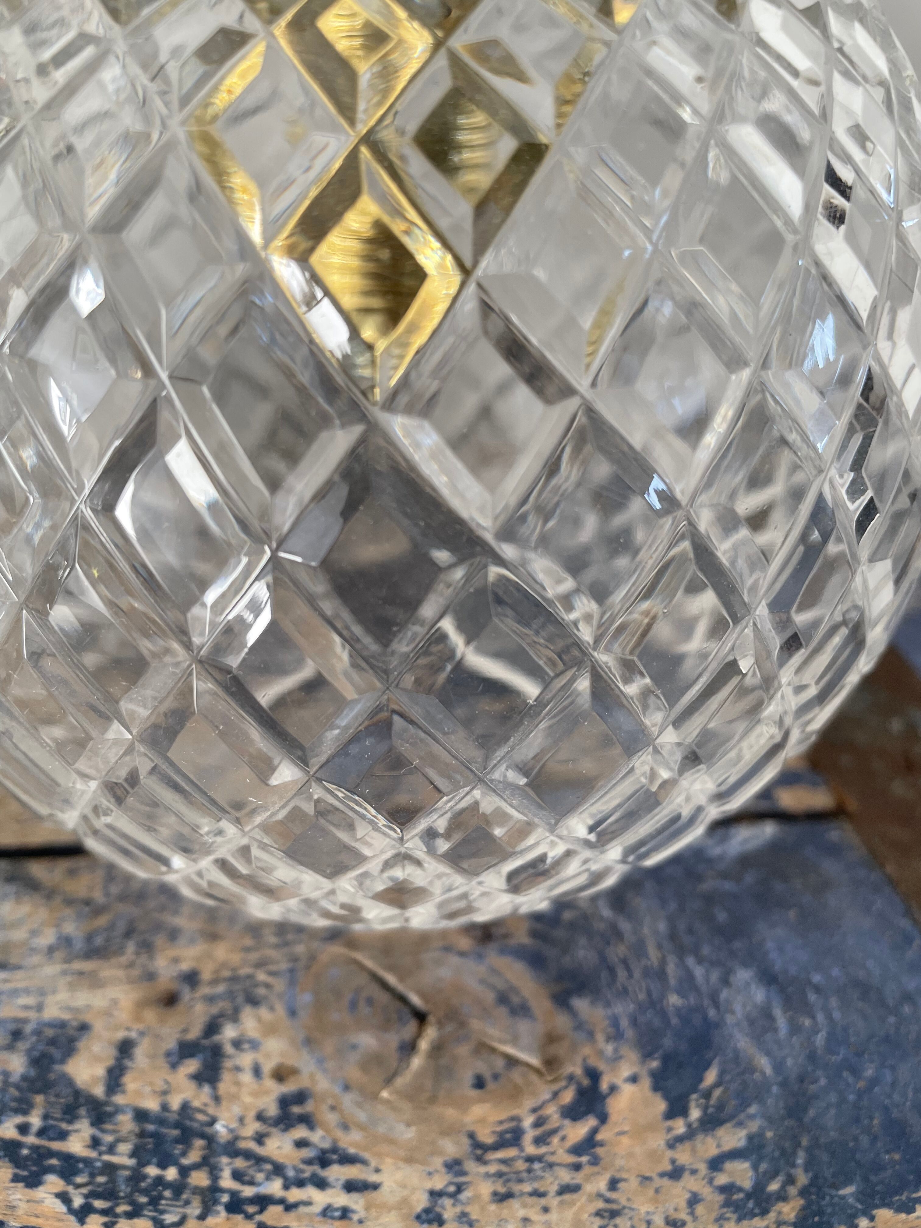 Set of two new electrified chiseled glass globe sconces