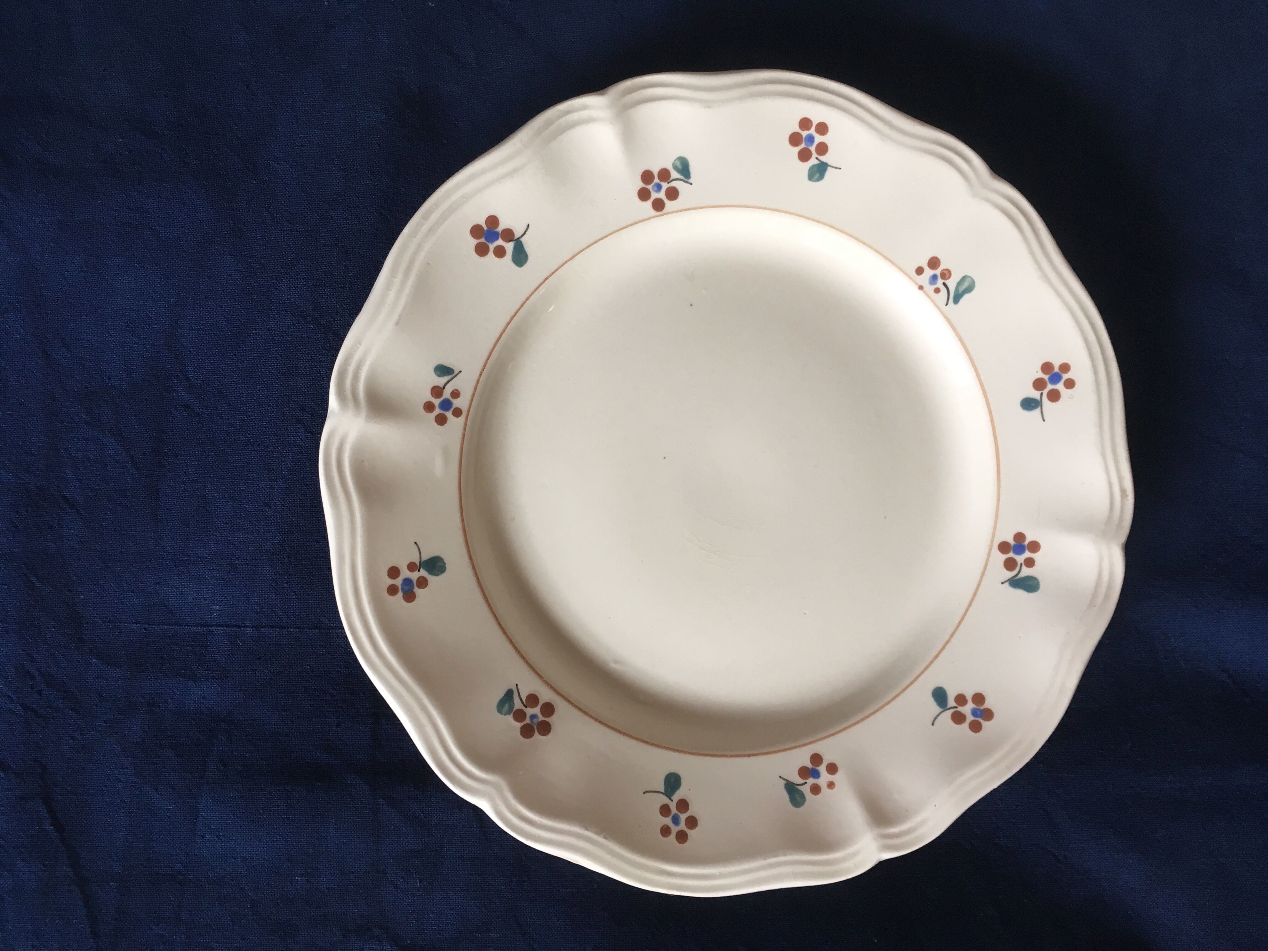 Large linen mixed blue indigo linen L 2.80