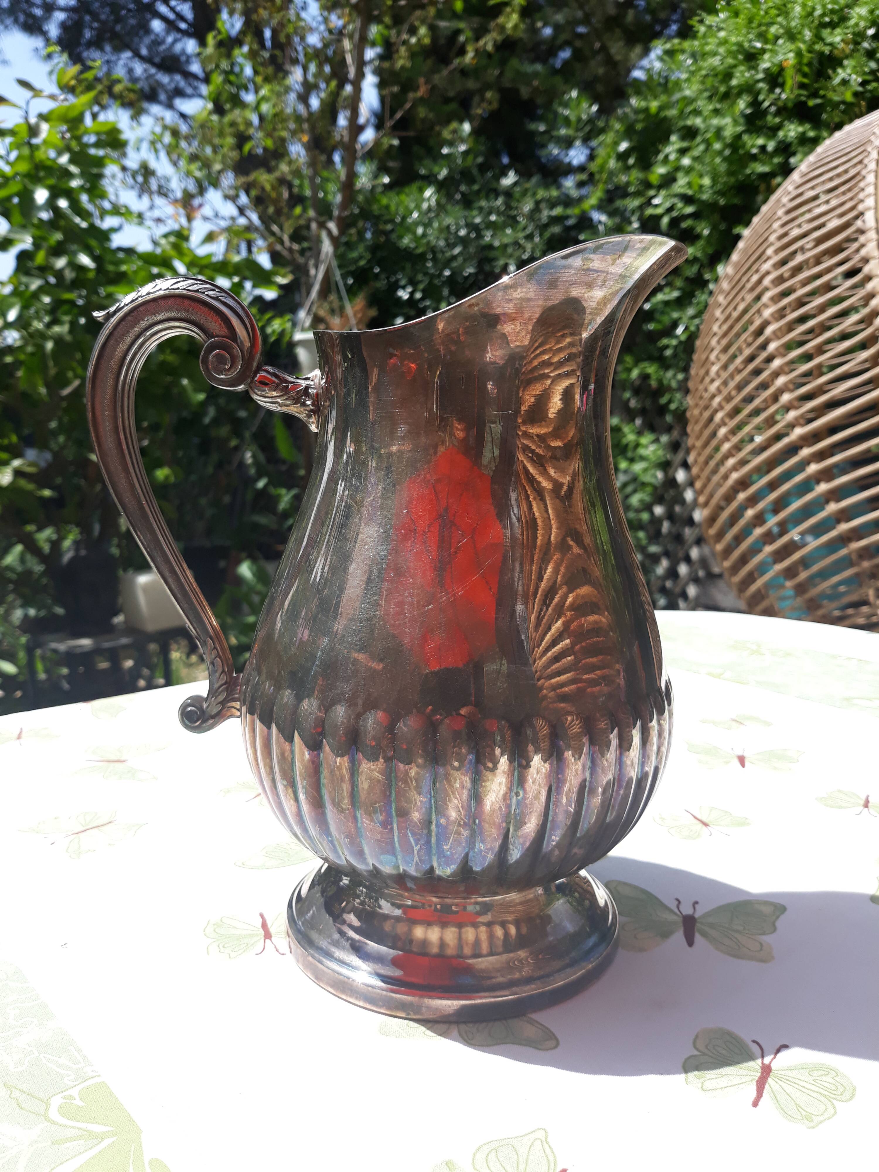 Silver-plated metal jug Christophe Gallia Marly model