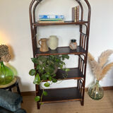 Vintage rattan bookcase shelf