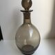 Set consisting of a carafe and 9 design liqueur glasses in Art Deco smoked glass 30s