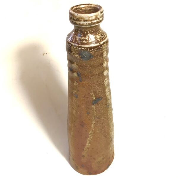 Vase bouteille signé Tiffoche grès céramique 1950