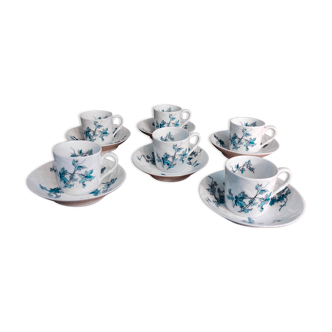 Set of 6 cups and saucers by Christofle and Bernardaud, Limoges