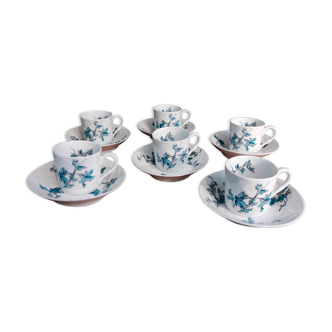 Lot de 6 tasses et soucoupes par Christofle et Bernardaud, Limoges