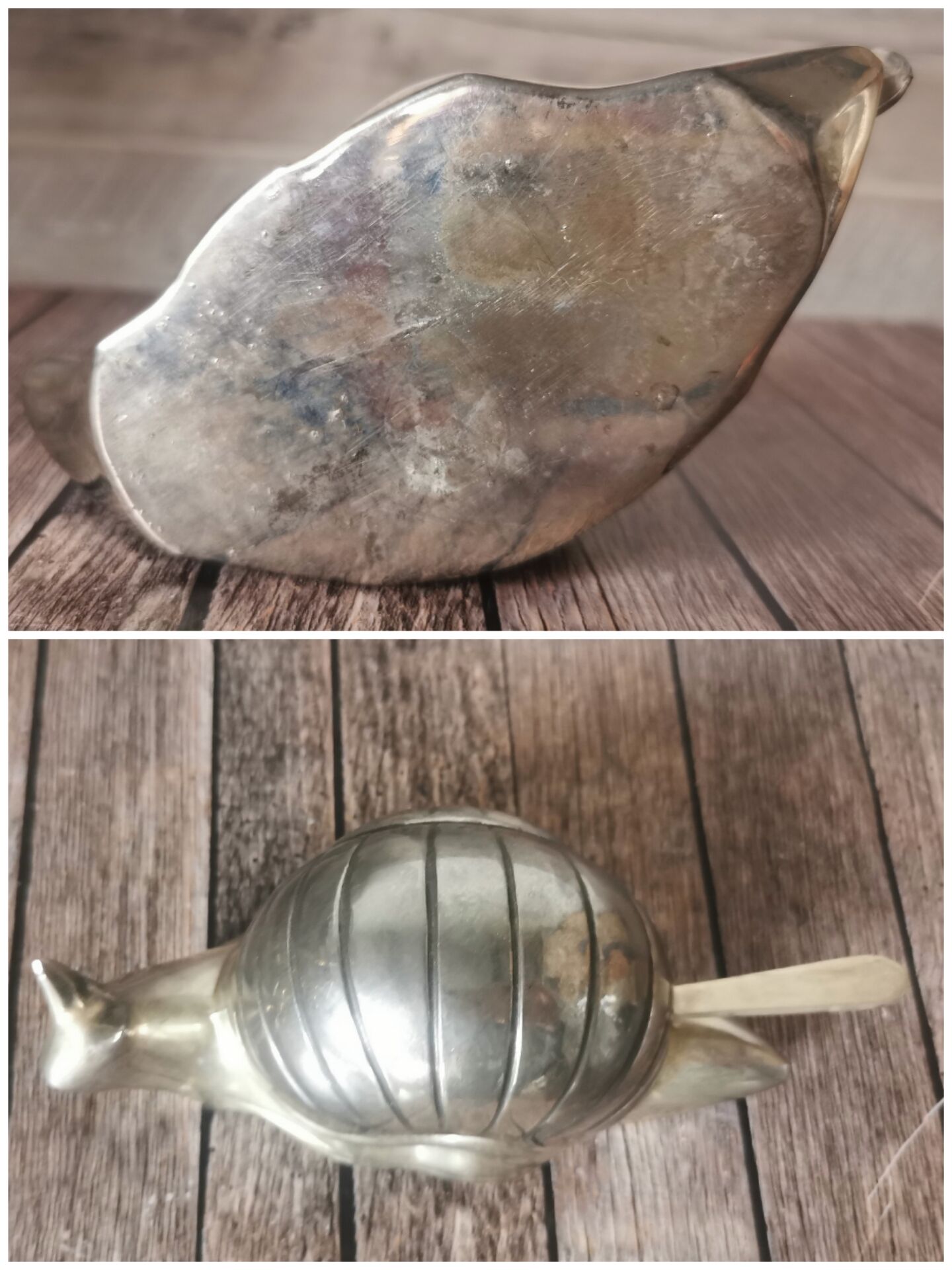 Metal snail butter dish