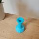 Blue opaline candle holder