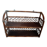 Rattan wall shelf 2 levels