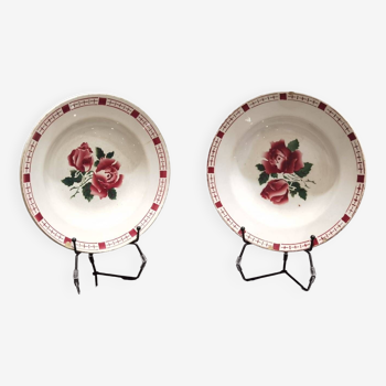 Vintage Sarreguemines and Digoin "Saverne" soup plates