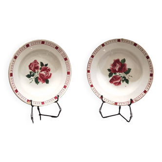 Vintage Sarreguemines and Digoin "Saverne" soup plates