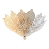 Luxury Venetian White Graniglia Leaf Murano Glass Ceiling Flush Mount