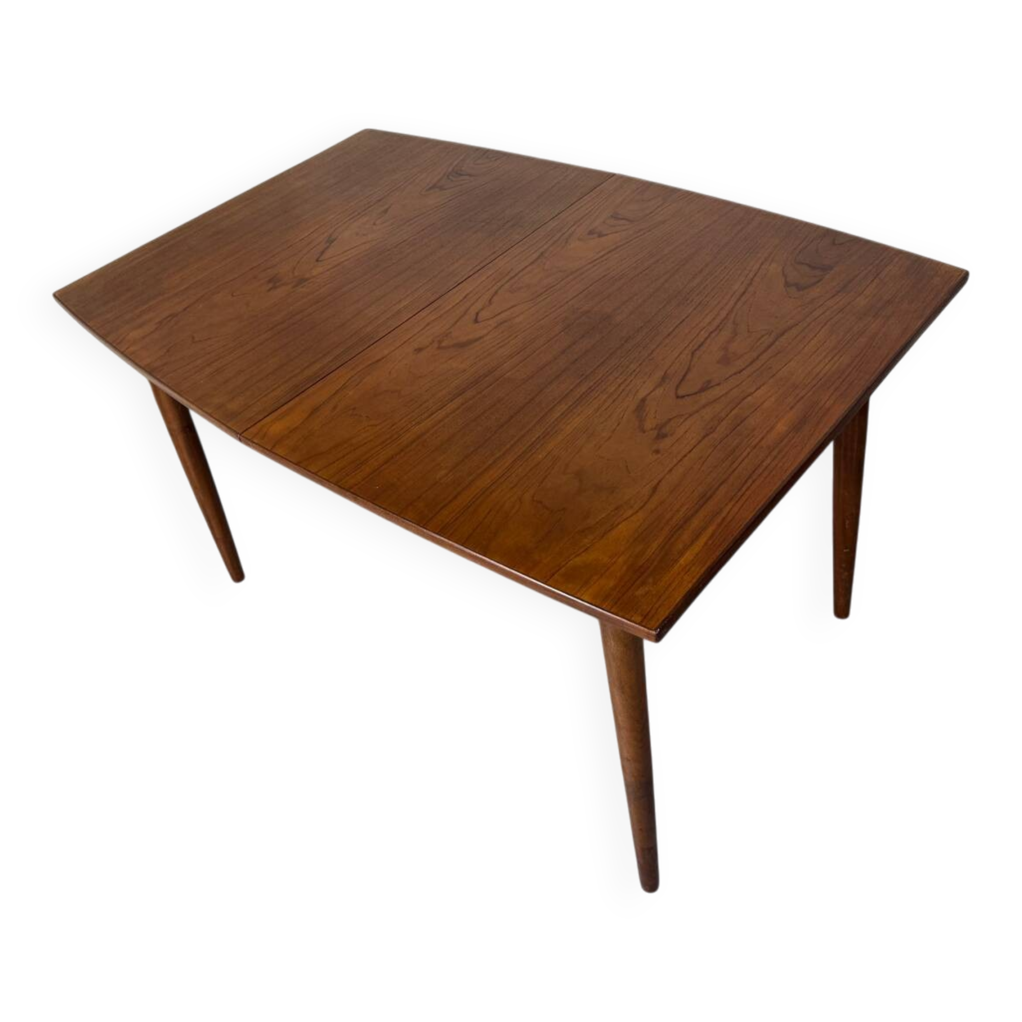 Table de salle à manger extensible en teck, style danois vintage des années 1950.
