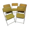 Series of 5 gilded folding Lafuma chairs circa 1960