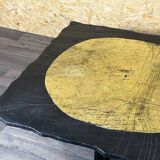 60s 70s Brutalist Coffee Table Side Table Slate Top Design