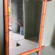 Large vintage bamboo mirror