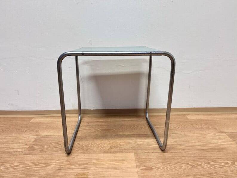 Rare Bauhaus chrome Nesting Table B9, Marcel Breuer-1930s