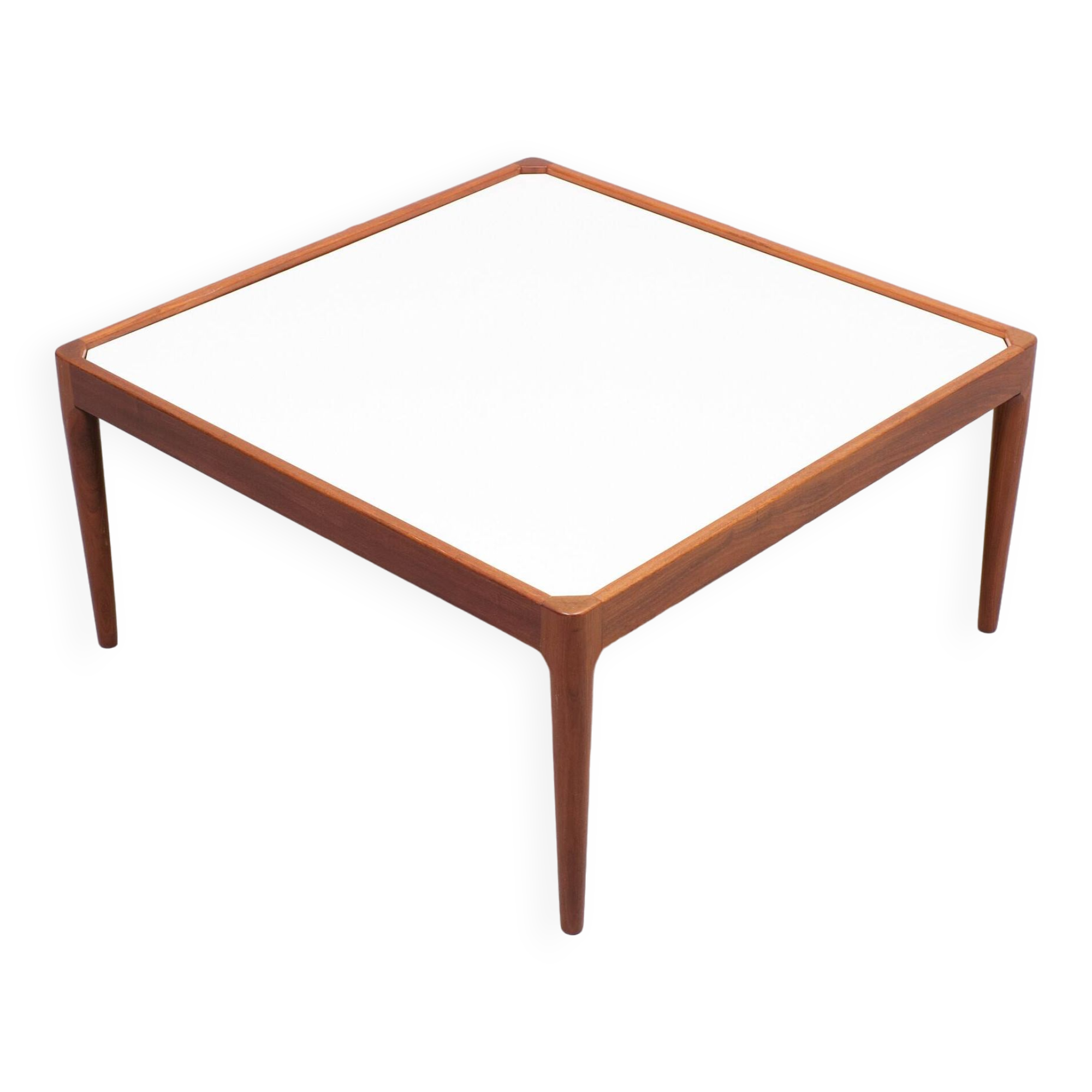 Teak coffee table Laminated top 1960s Scandinavian