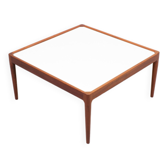 Teak coffee table Laminated top 1960s Scandinavian