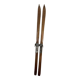 Pair of vintage Telemarking wooden skis, retro decoration