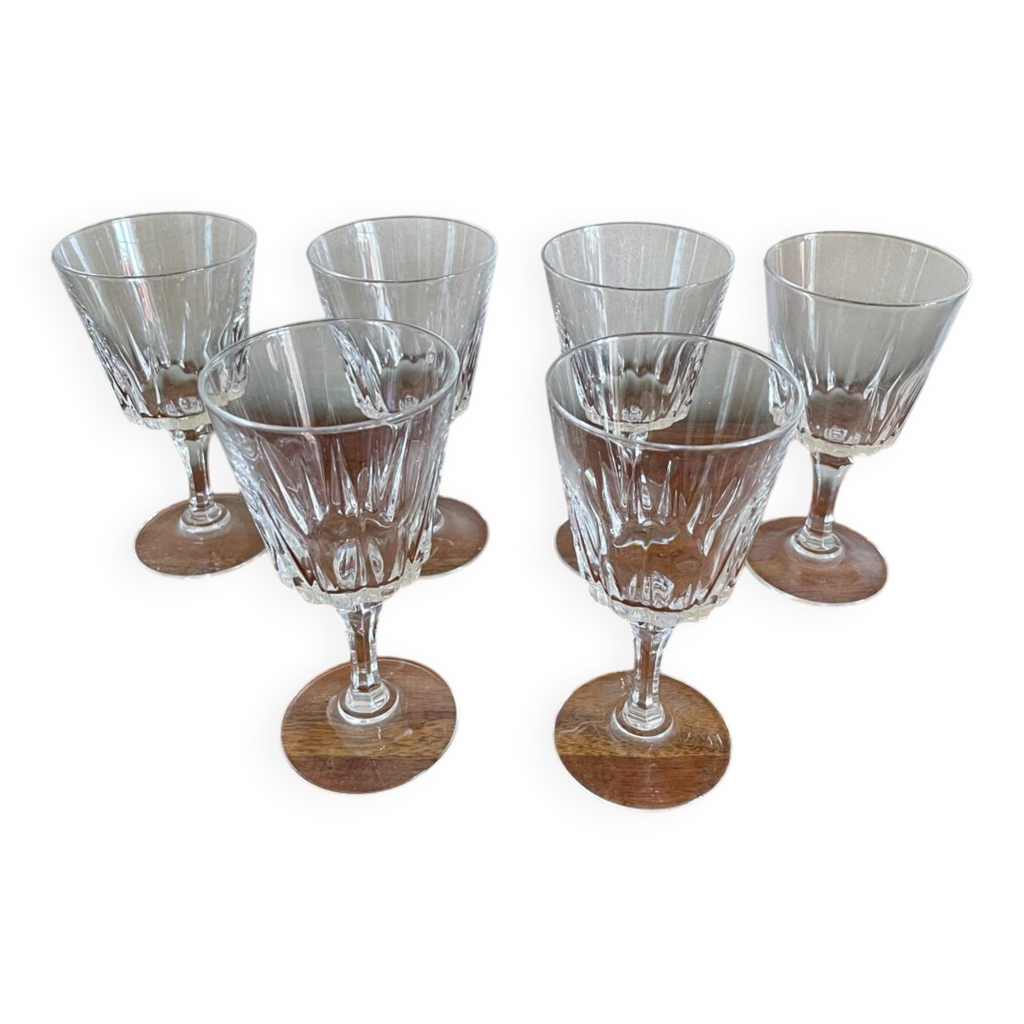 6 Arques Versailles crystal wine glasses