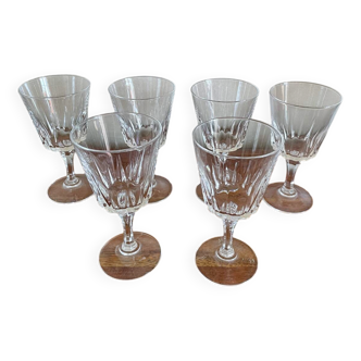 6 verres à vin cristal d’Arques Versailles