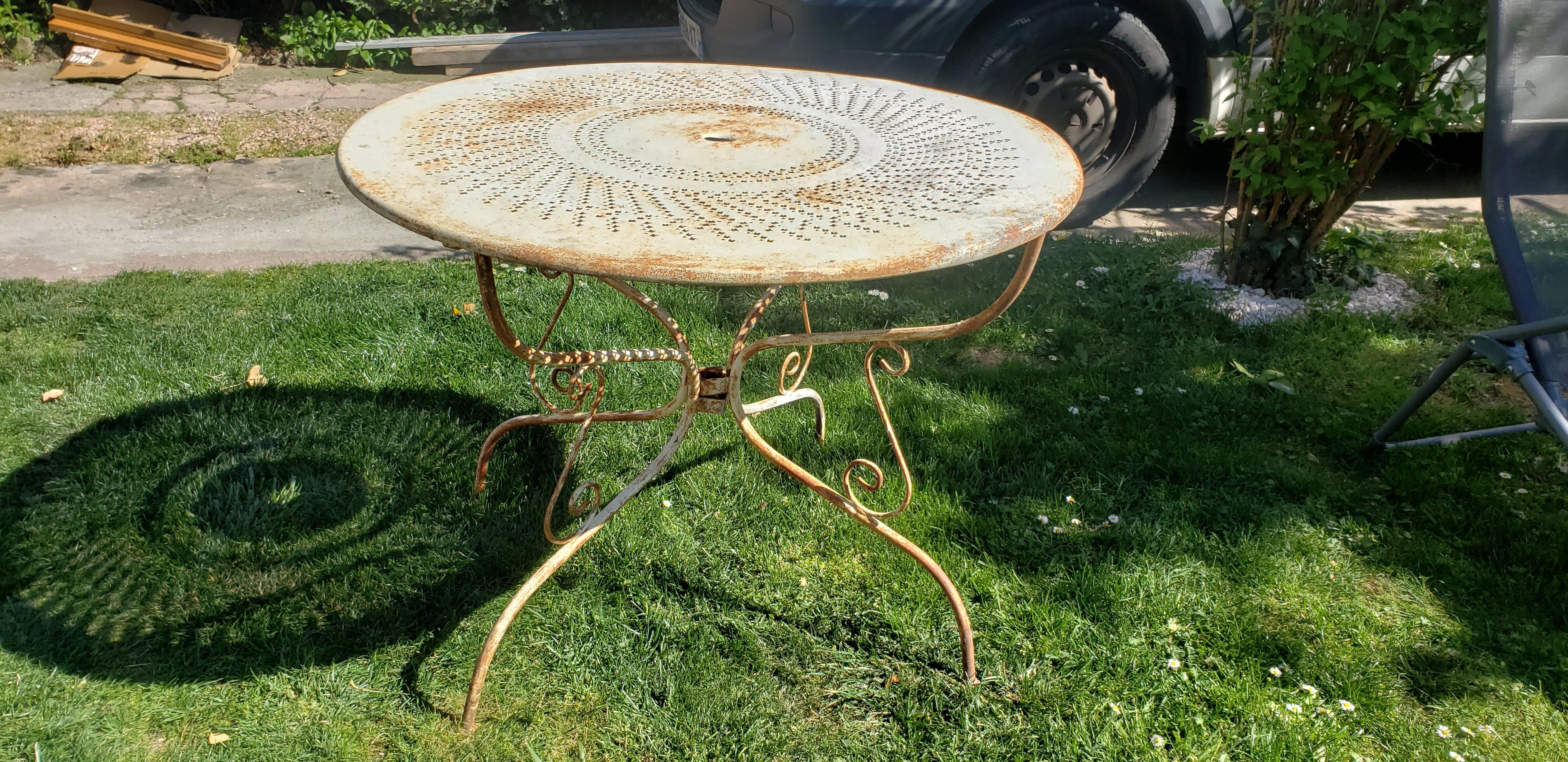 Table jardin fer forgé
