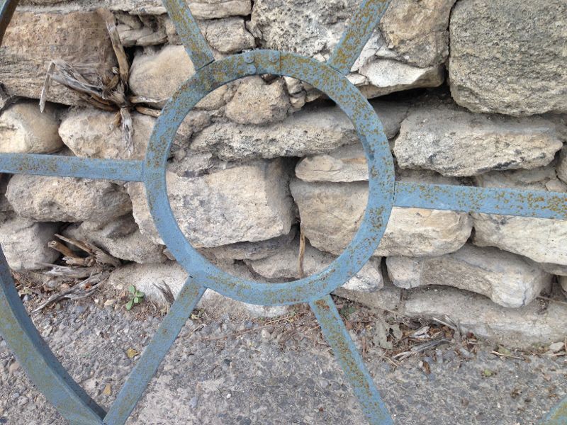 Pair of iron oxen eyes